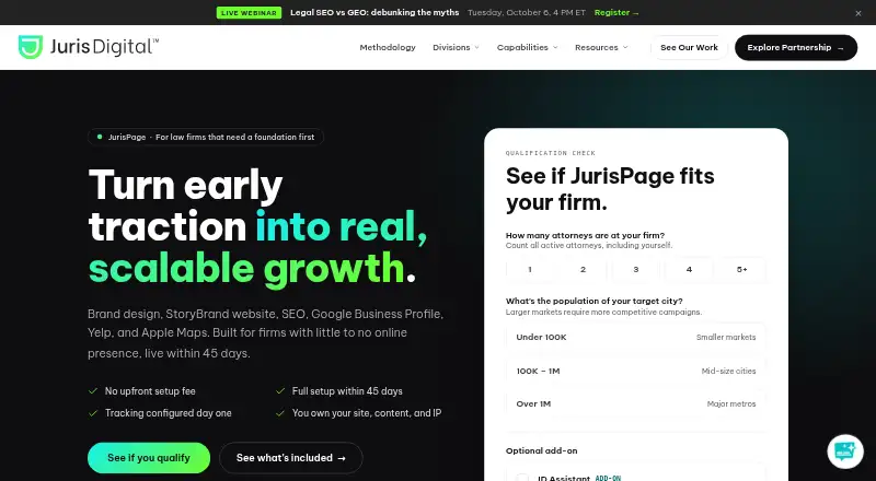 The JurisPage homepage