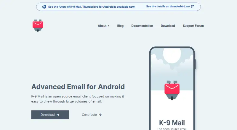 K-9 Mail's website