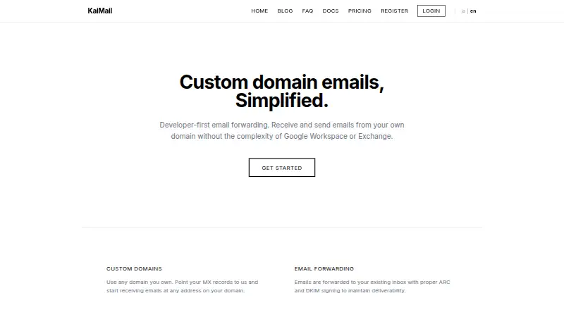 KaiMail's website