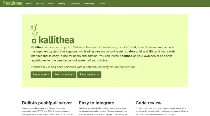 Kallithea's website