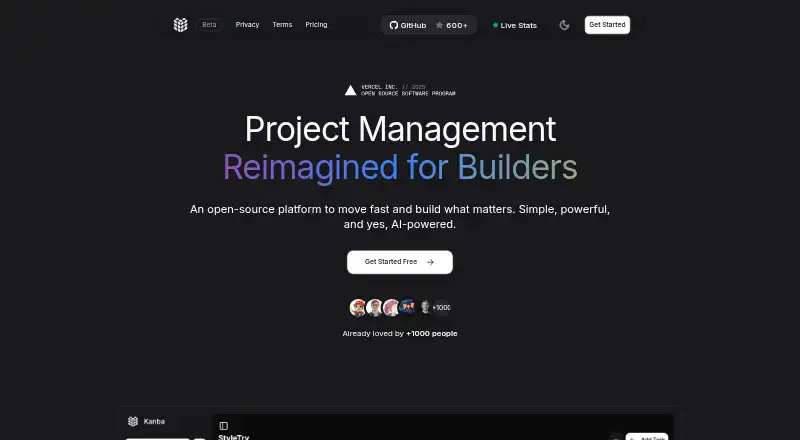 The Kanba homepage