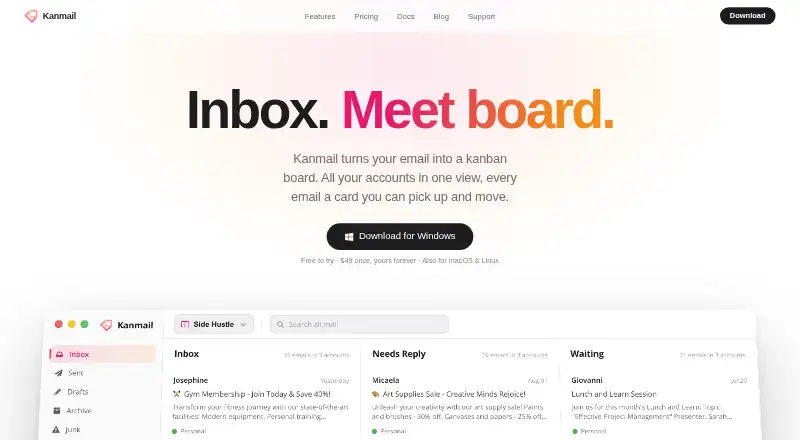 Kanmail's website