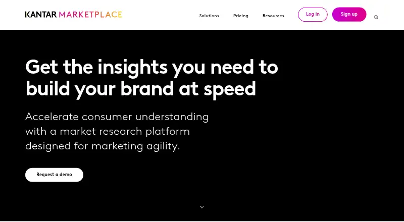 The Kantar Marketplace homepage