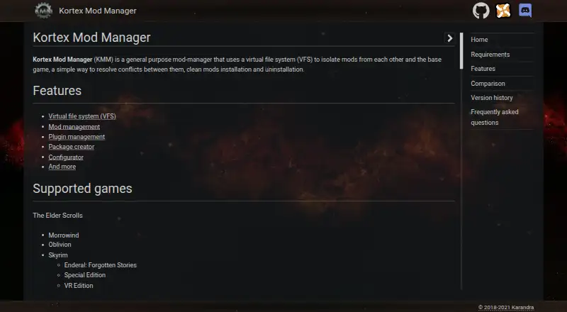 Kortex Mod Manager's website