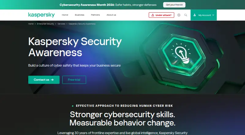 Kaspersky Automated Security Awareness Platform's website