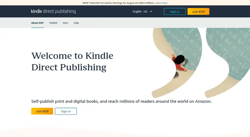 Kindle Direct Publishing's website