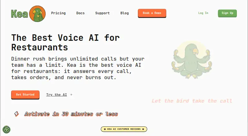 The Kea AI homepage