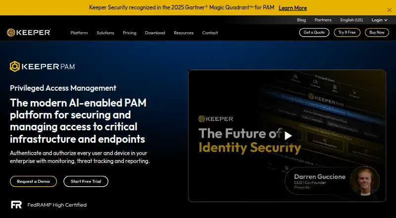 The KeeperPAM homepage