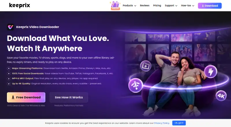 Keeprix Video Downloader's website