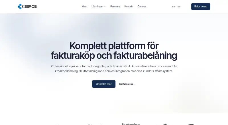 Keeros Online Factoring's website