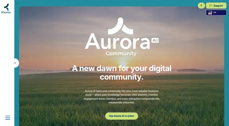 The Khoros Aurora AI homepage