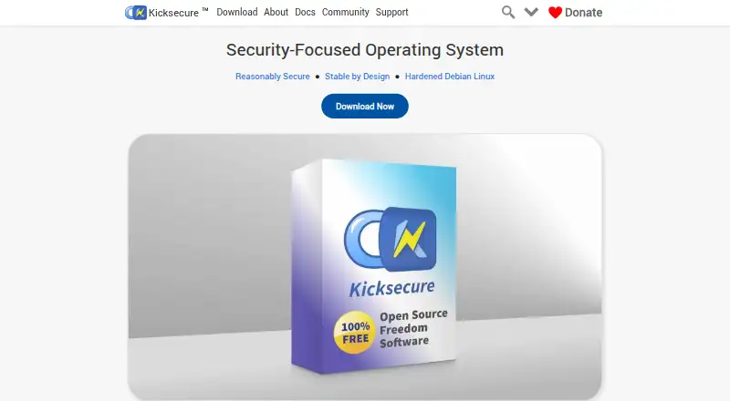 Kicksecure's website