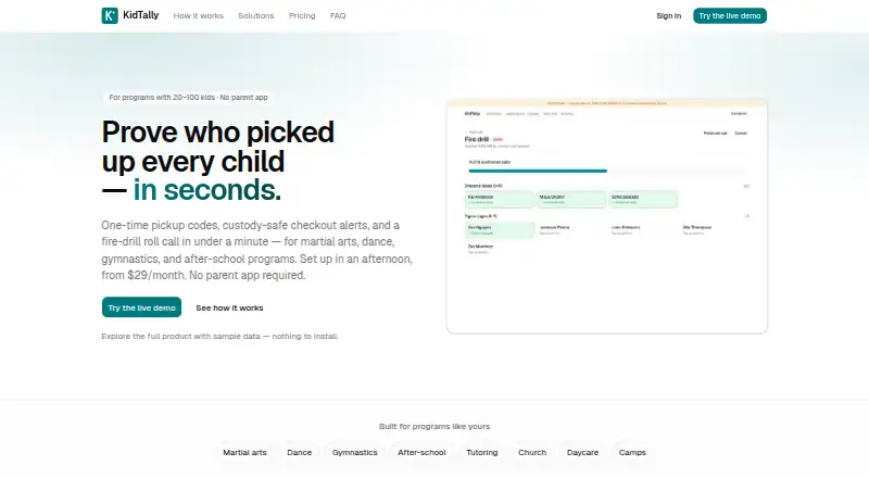 KidTally's website