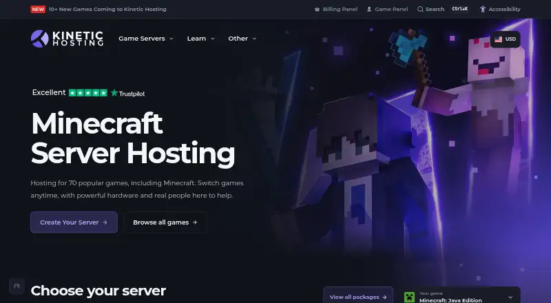 Kinetic Hosting Team Fortress 2 Hosting's website