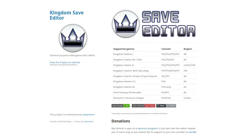 Kingdom Save Editor's website
