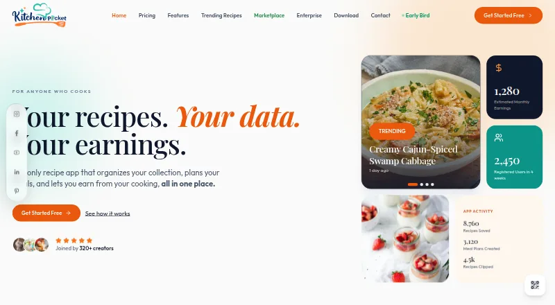 KitchenPocket's website