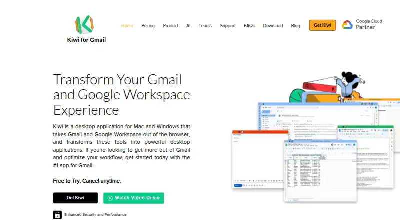 Kiwi for Gmail's website