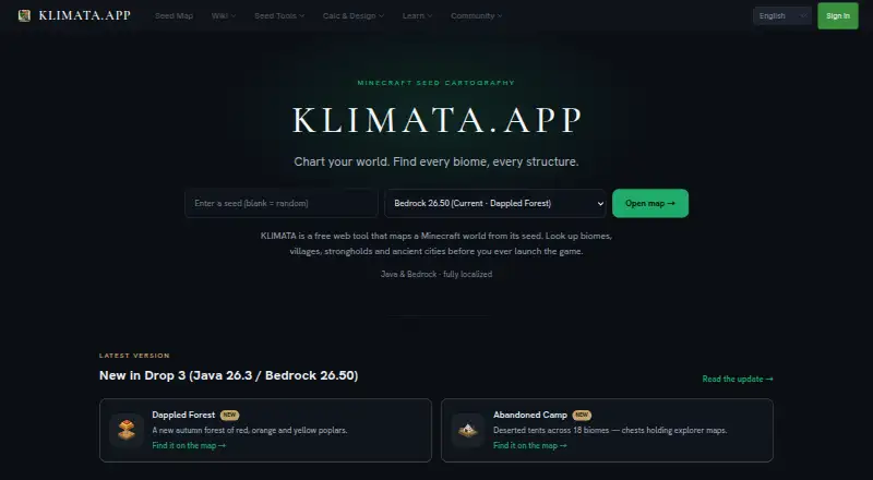 The KLIMATA homepage