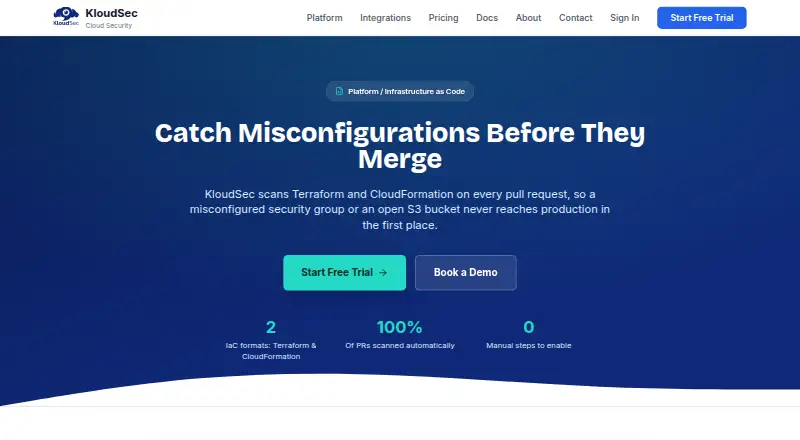 KloudSec IaC Security's website