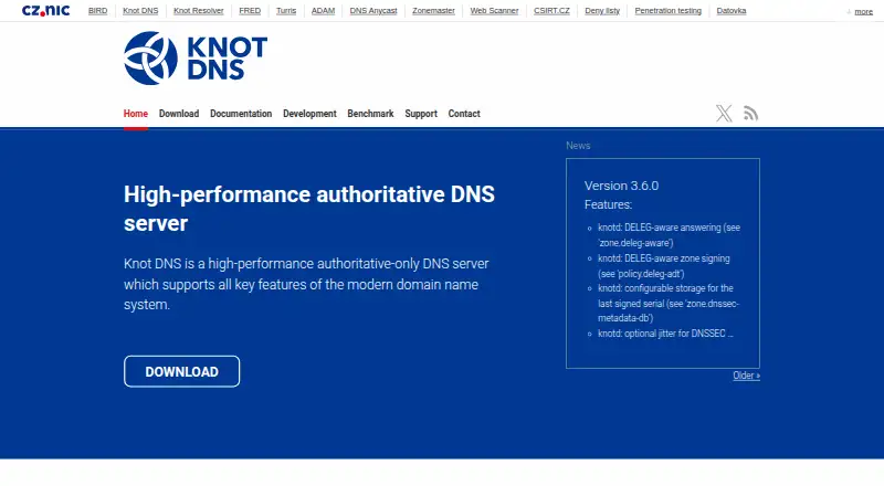 Knot DNS's website