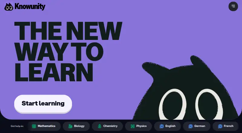 The Knowunity homepage
