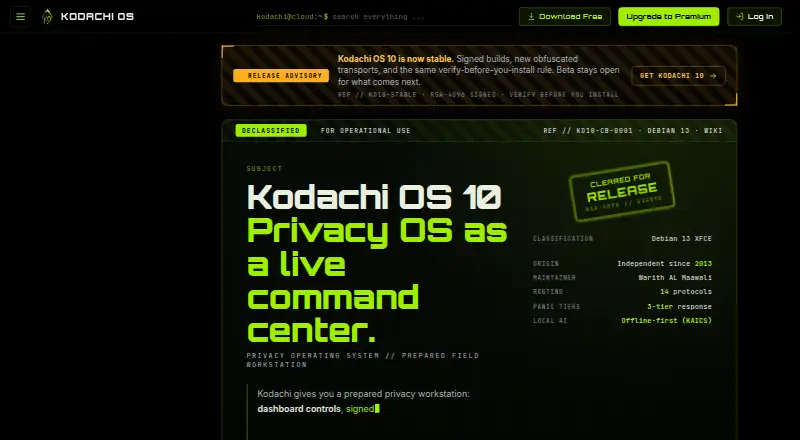 Linux Kodachi's website