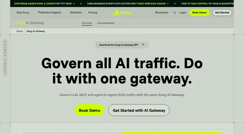 The Kong AI Gateway homepage