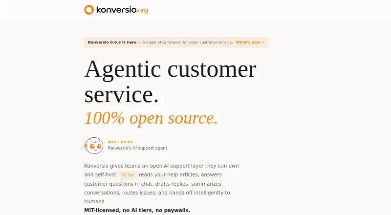 Konversio Pilot's website