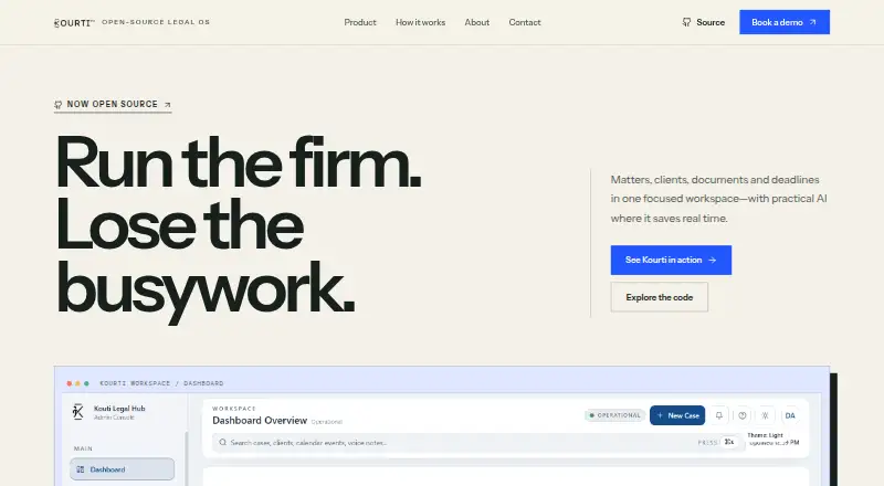 The Kourti Legal homepage