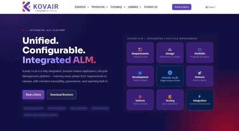 Kovair ALM's website
