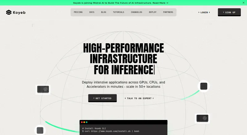 Koyeb's website