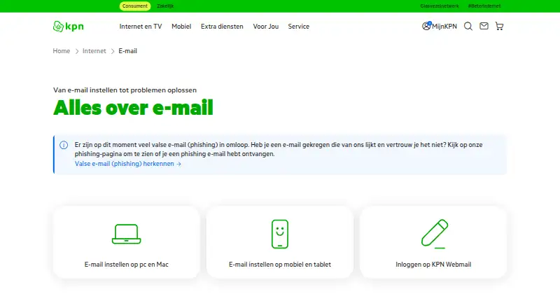 KPN Mail's website