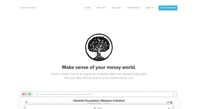 The Kumu homepage