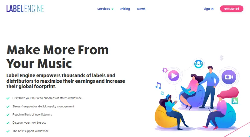 Label Engine's website