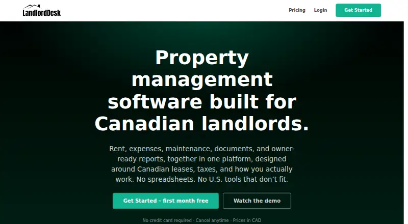 The LandlordDesk homepage