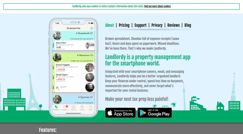 The Landlordy homepage