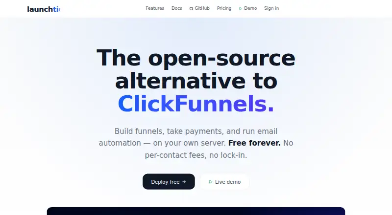 The Launchtic homepage