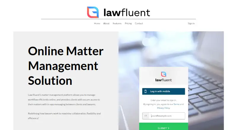 Law Fluent's website