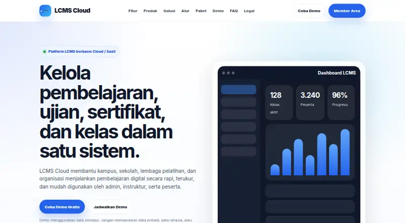 LCMS Cloud's website