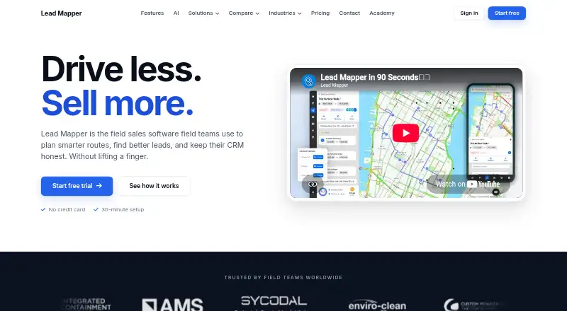 The Lead Mapper homepage