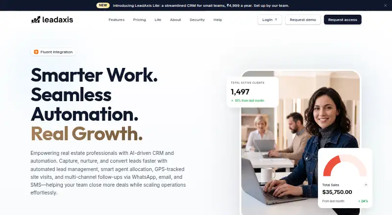 The LeadAxis homepage
