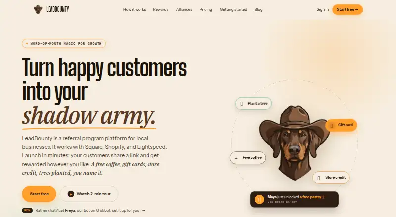 LeadBounty's website