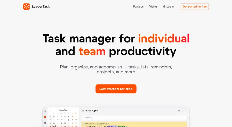 LeaderTask's website