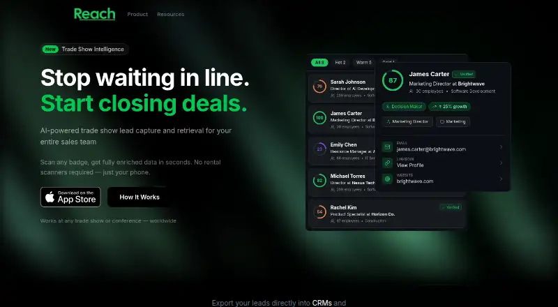 The Reach homepage