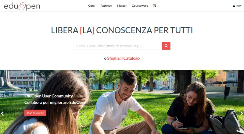 The EduOpen homepage