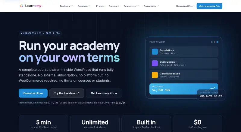 Learnomy's website