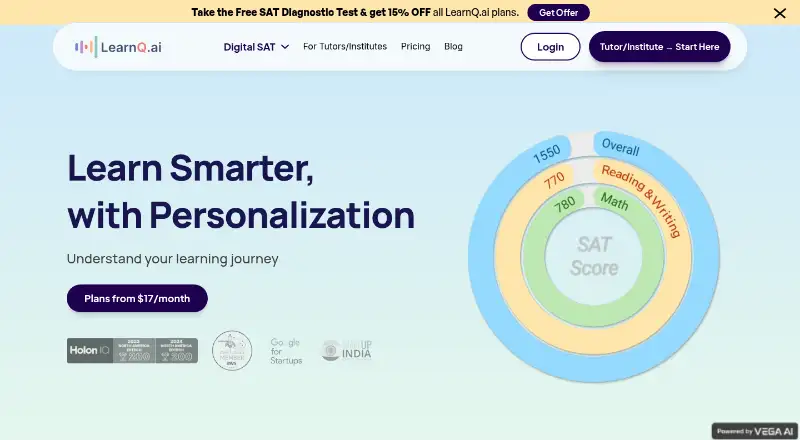 The LearnQ.ai homepage