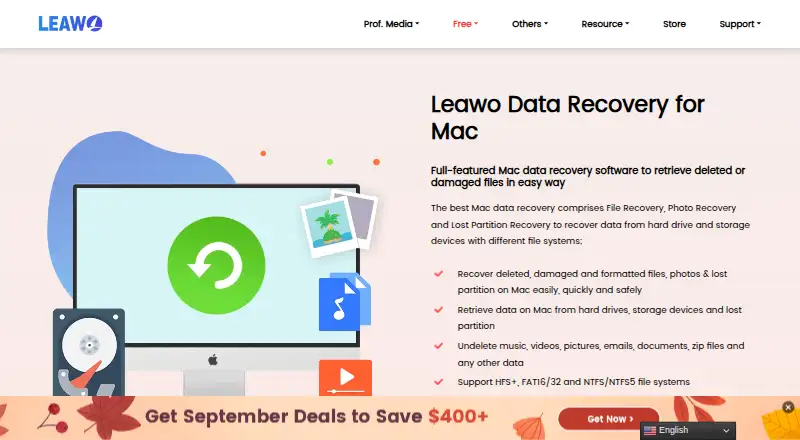 Leawo Data Recovery for Mac's website