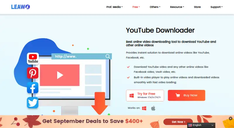 Leawo YouTube Downloader's website