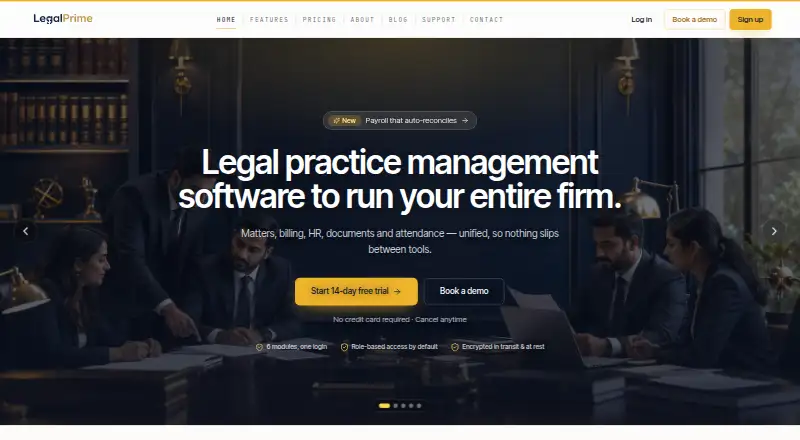 The LegalPrime homepage
